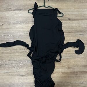 Black Ruffled open side XS tie dress.